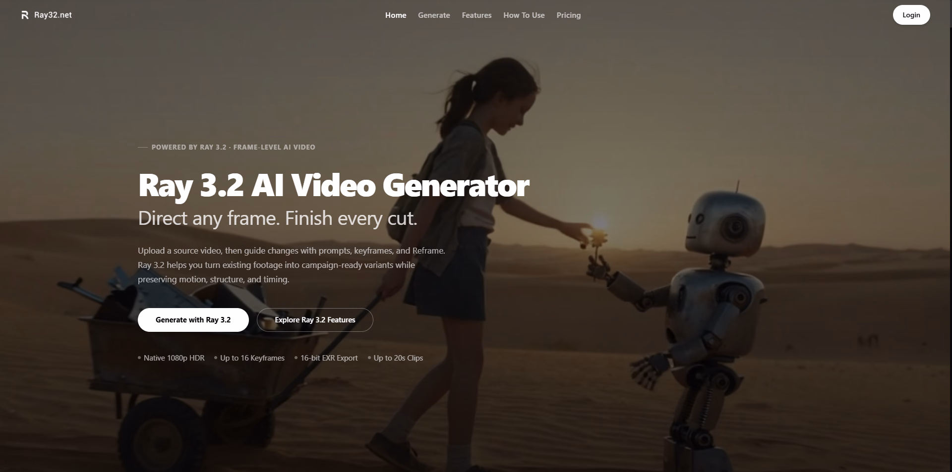 Ray 3.2 AI Video Generator - Create Controlled Videos Online preview