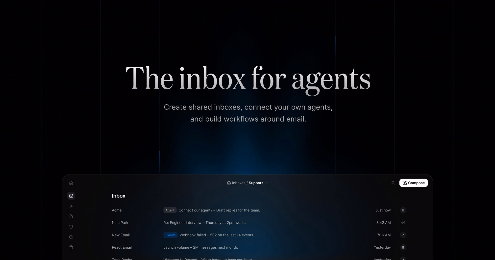 Resend Inboxes preview