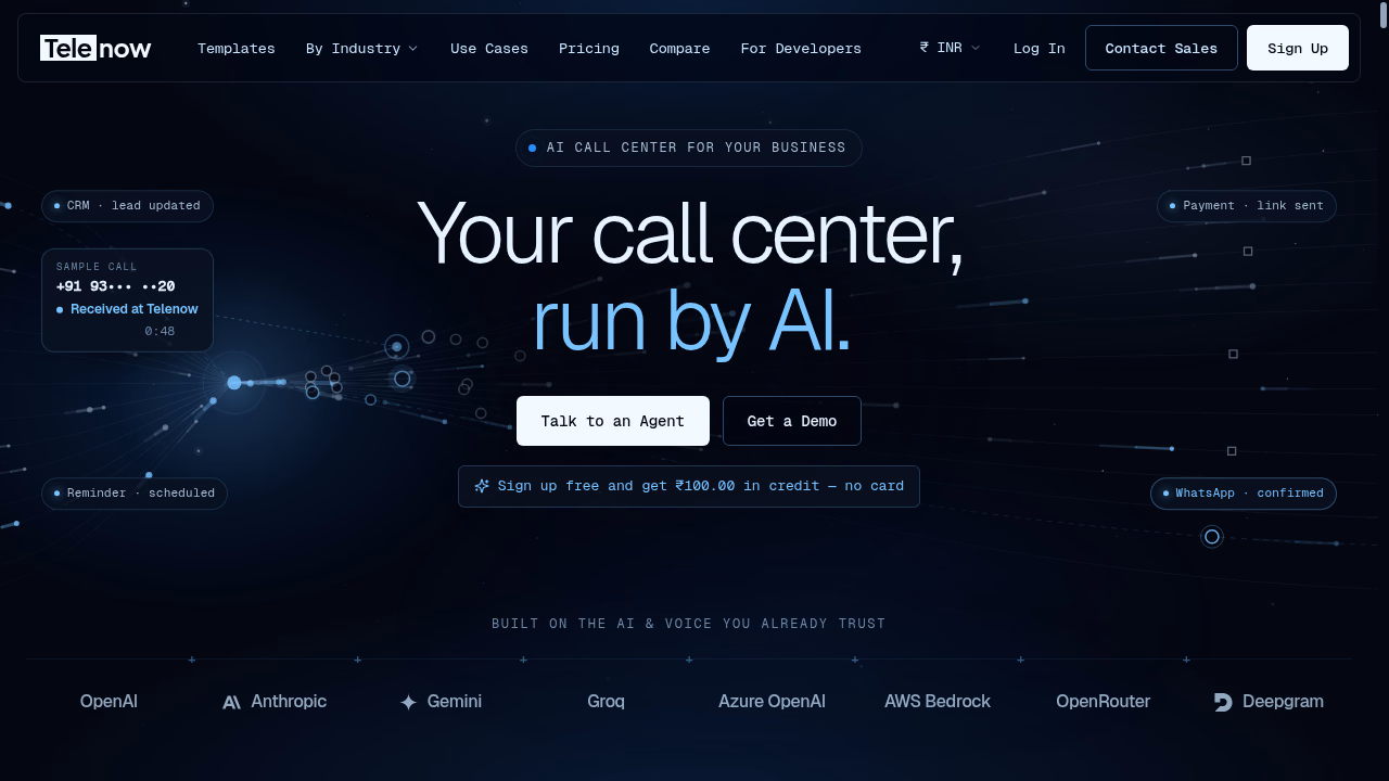 Telenow — Your AI call center: answers every call, 24/7 preview