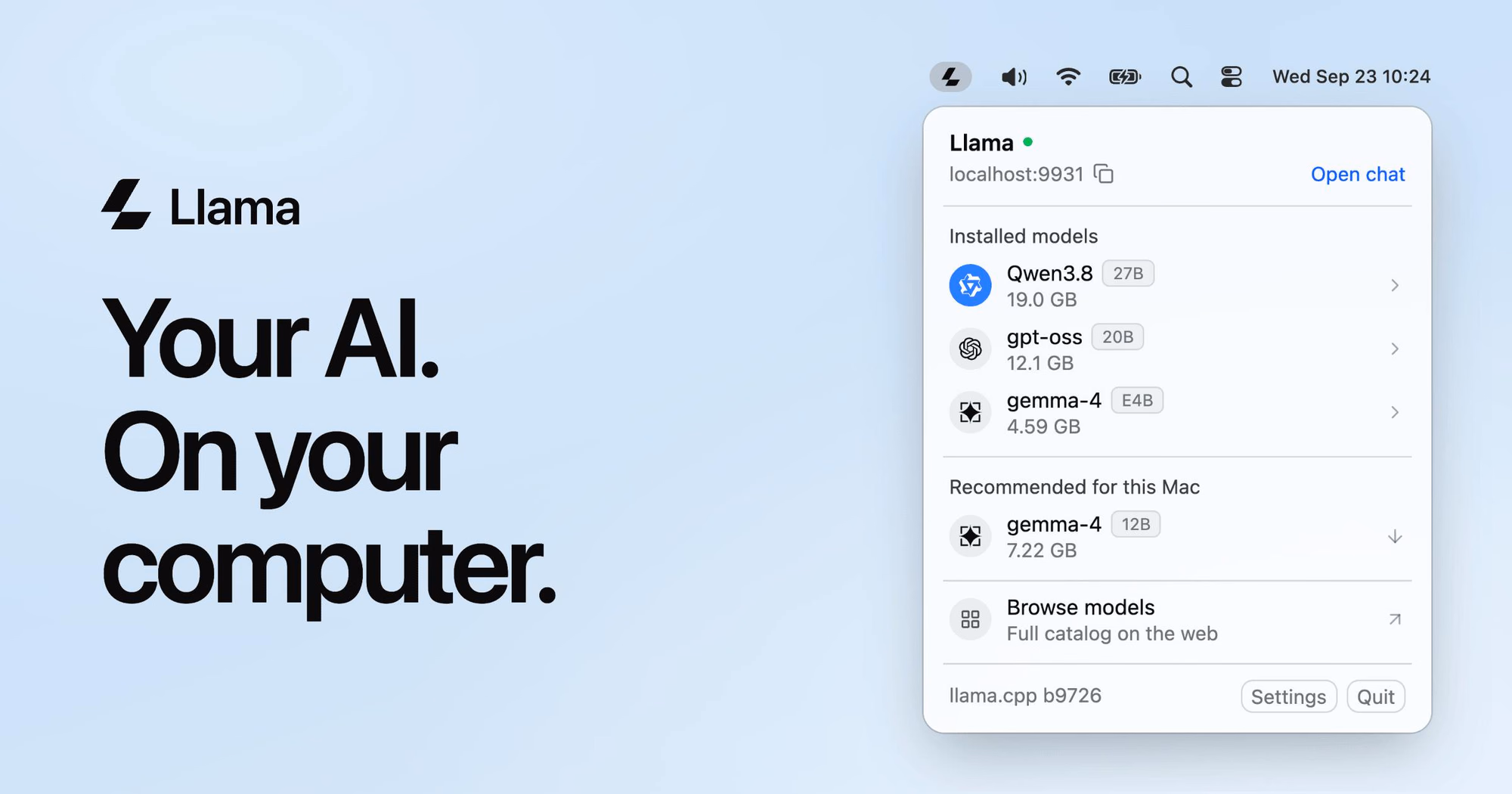 Llama Windows preview