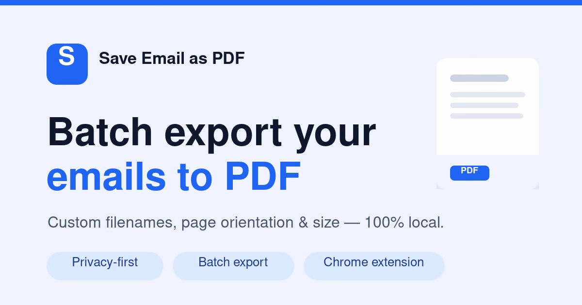 Save Gmail Emails as PDF in Bulk preview