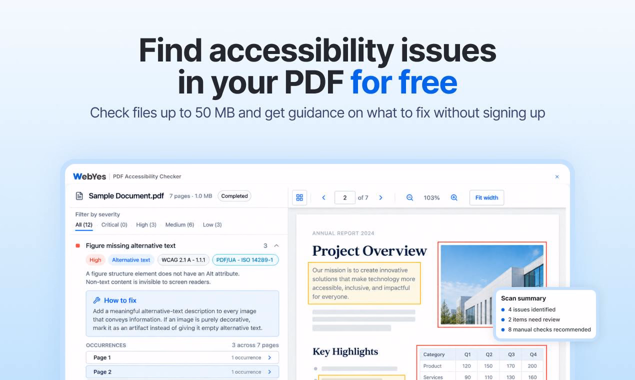 PDF Accessibility Checker by WebYes preview