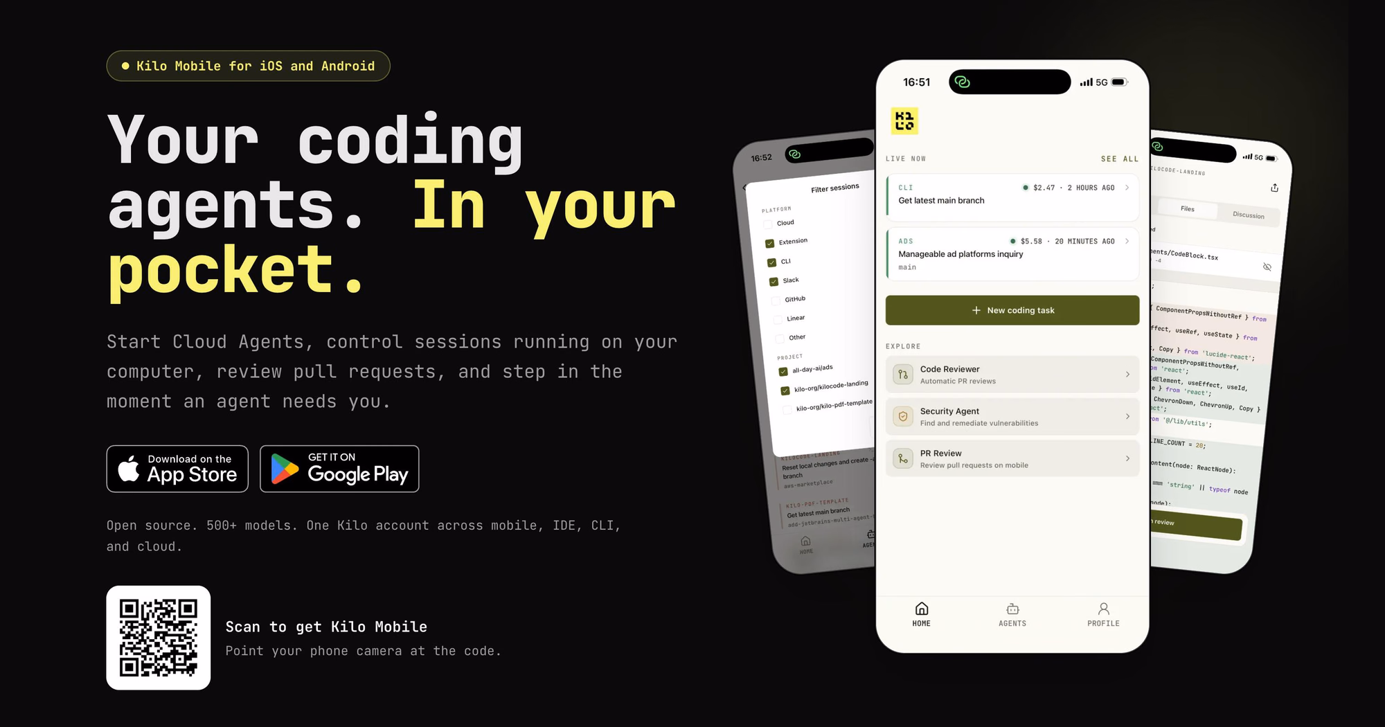 Kilo Code for iOS and Android preview