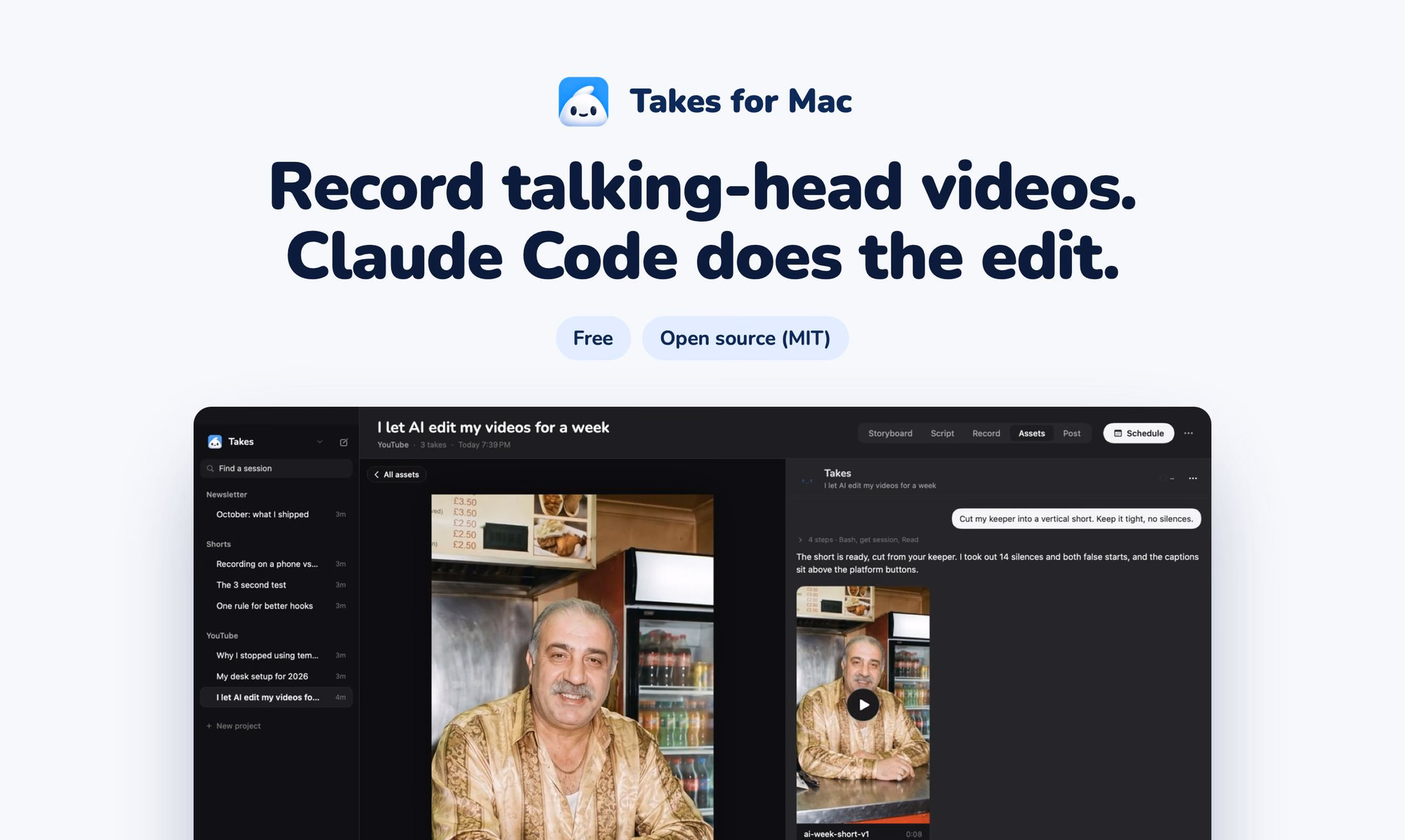 Takes for Mac preview