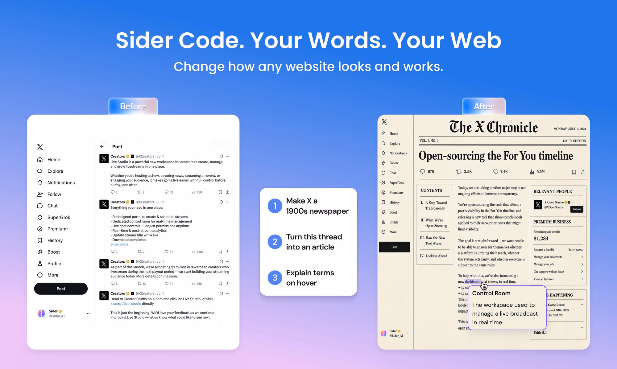 Sider Code preview