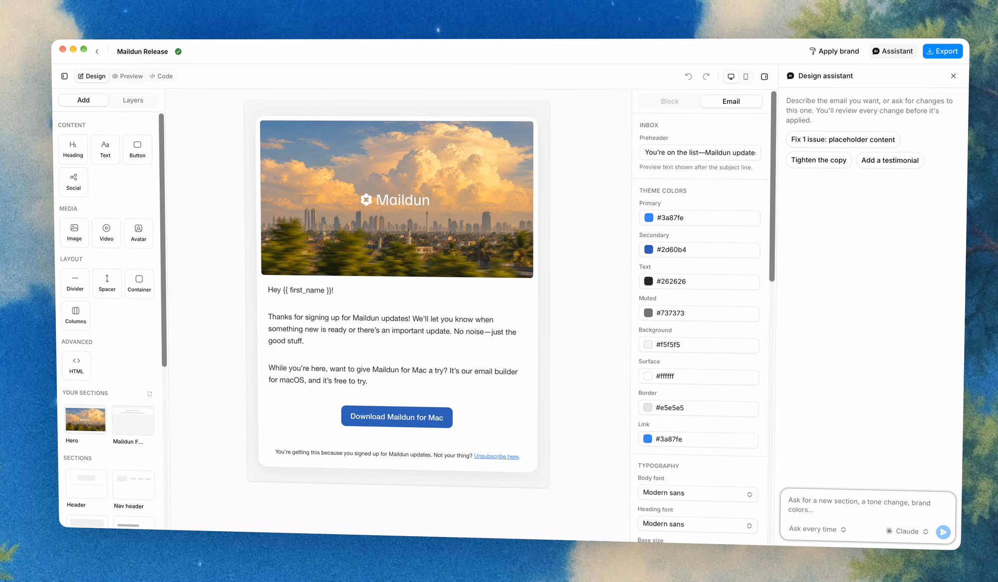 Maildun for Mac preview
