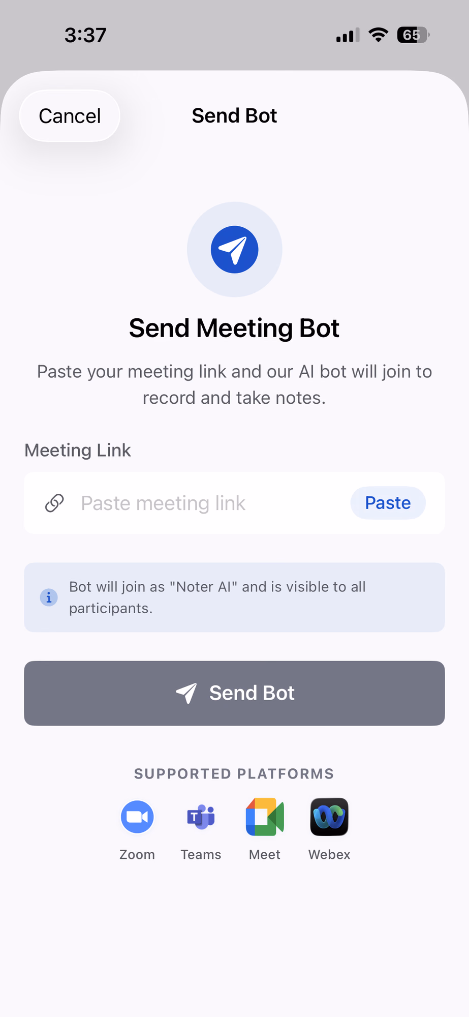 Noter AI preview