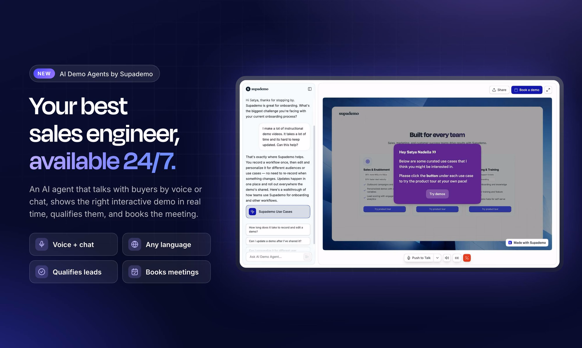 Supademo AI Demo Agent preview