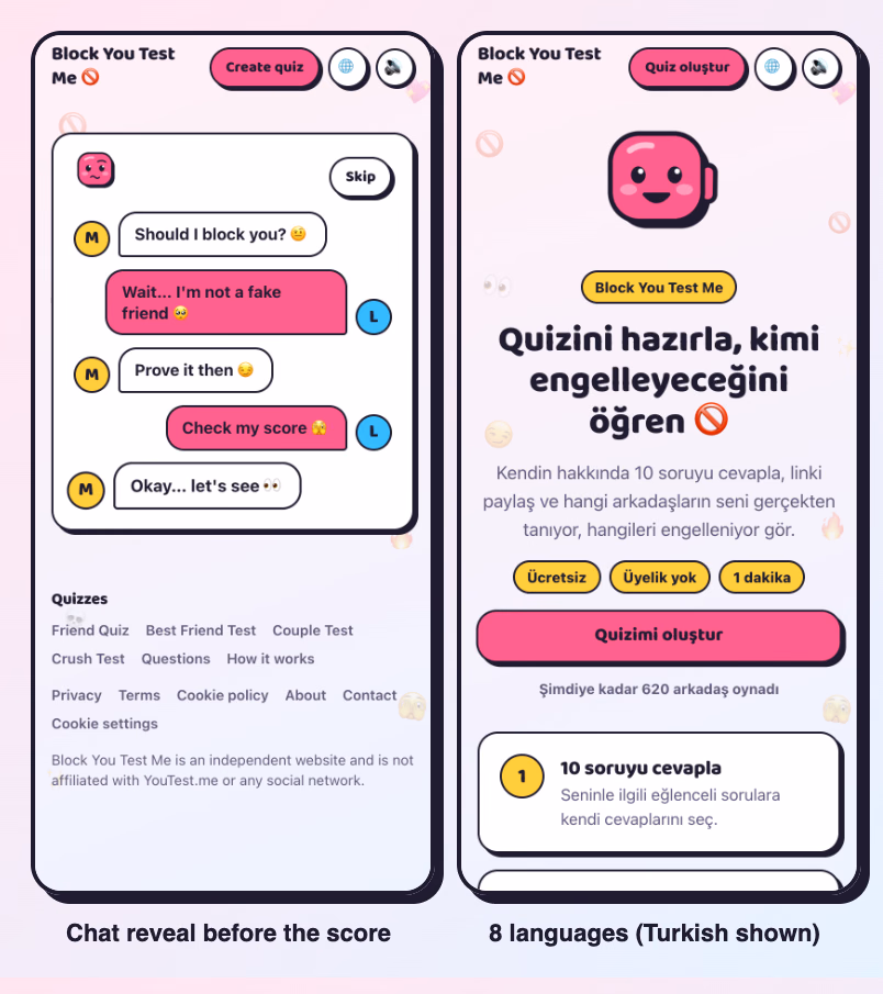 Block You Test Me 🚫 Should I Block You? Free Friend Quiz preview