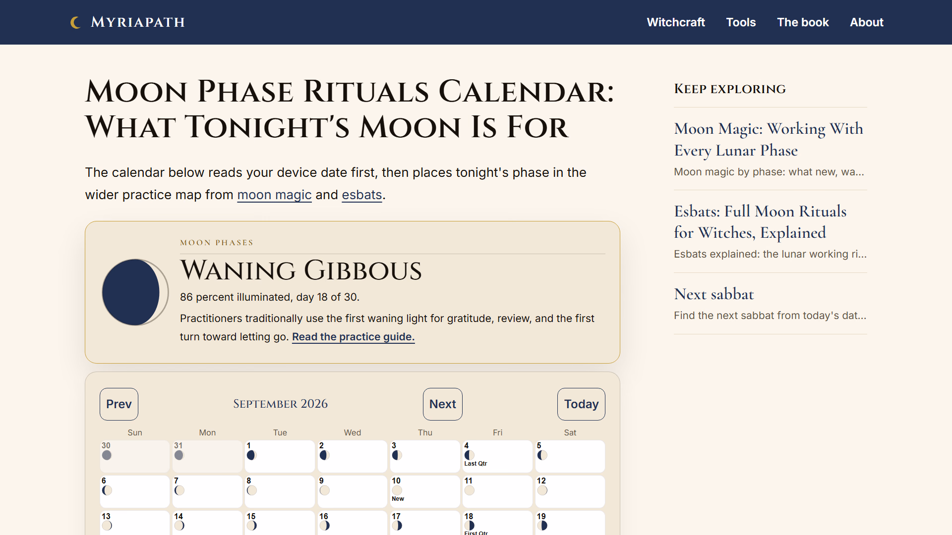 Moon Phase Rituals Calendar preview