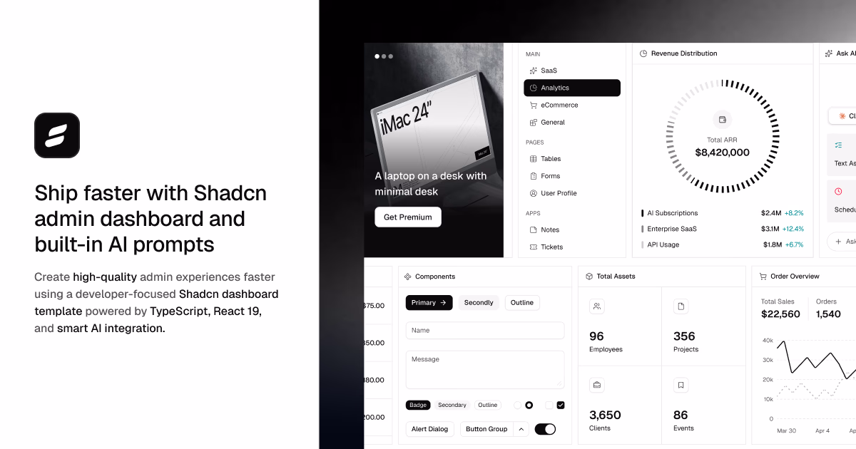 Shadcn Dashboard preview