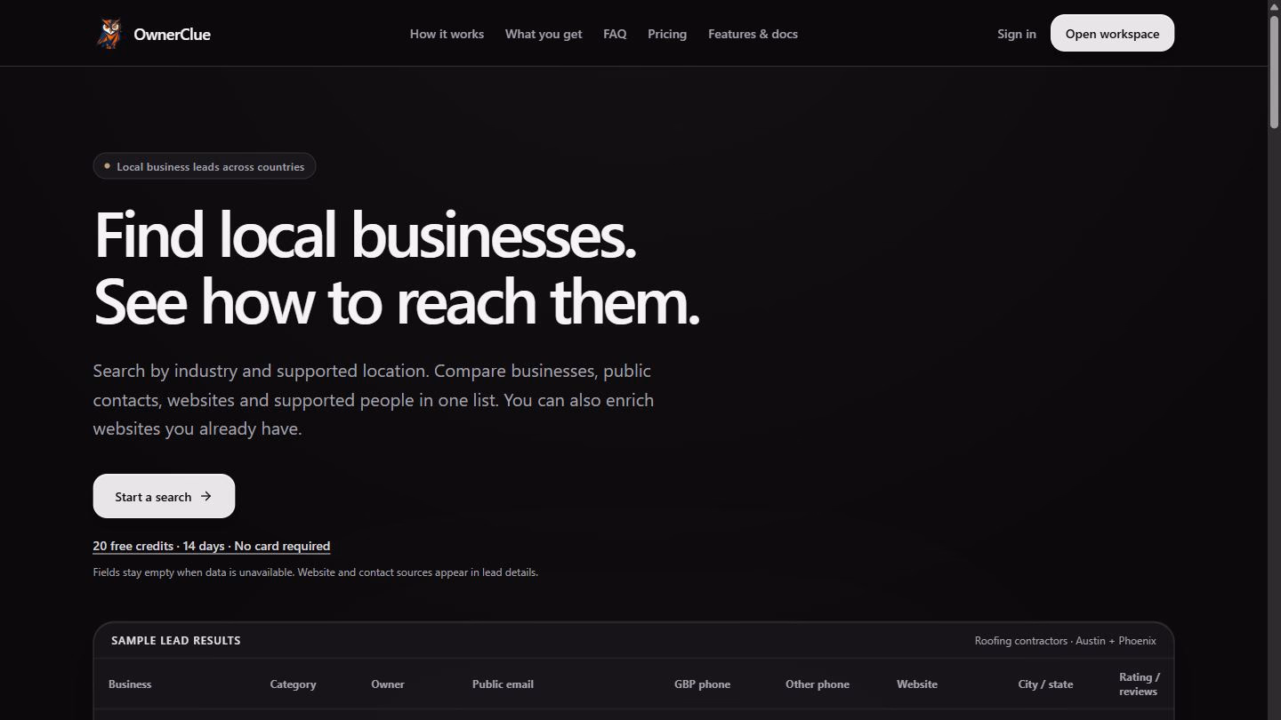 OwnerClue preview