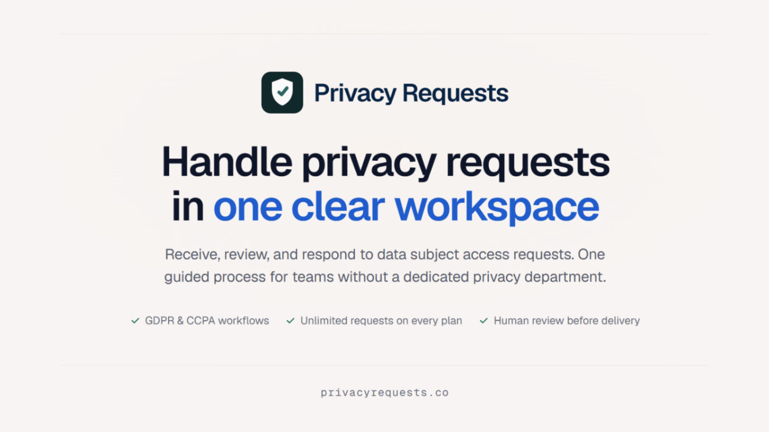 Privacy Requests preview
