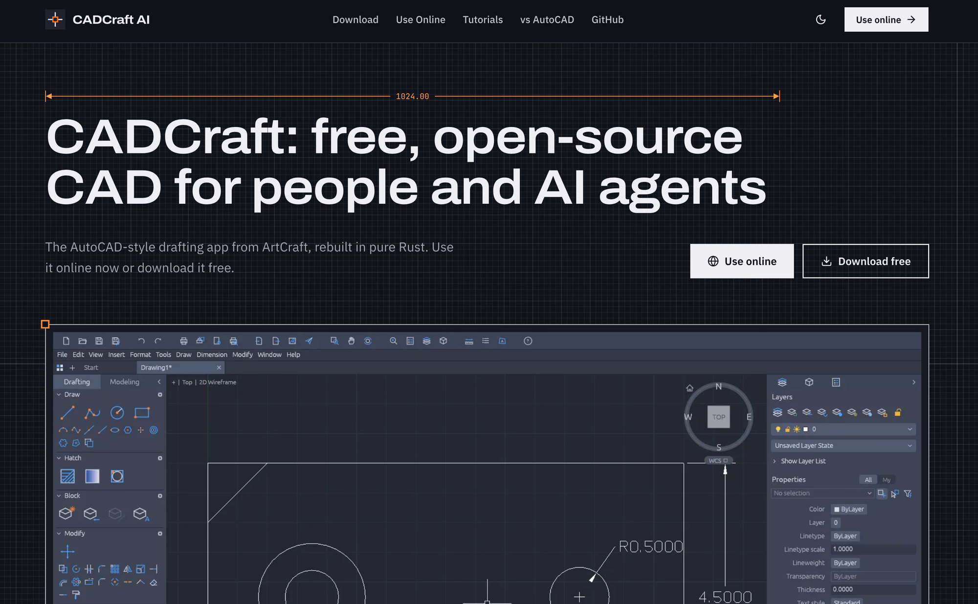 CADCraft — Free, Open-Source 2D CAD preview
