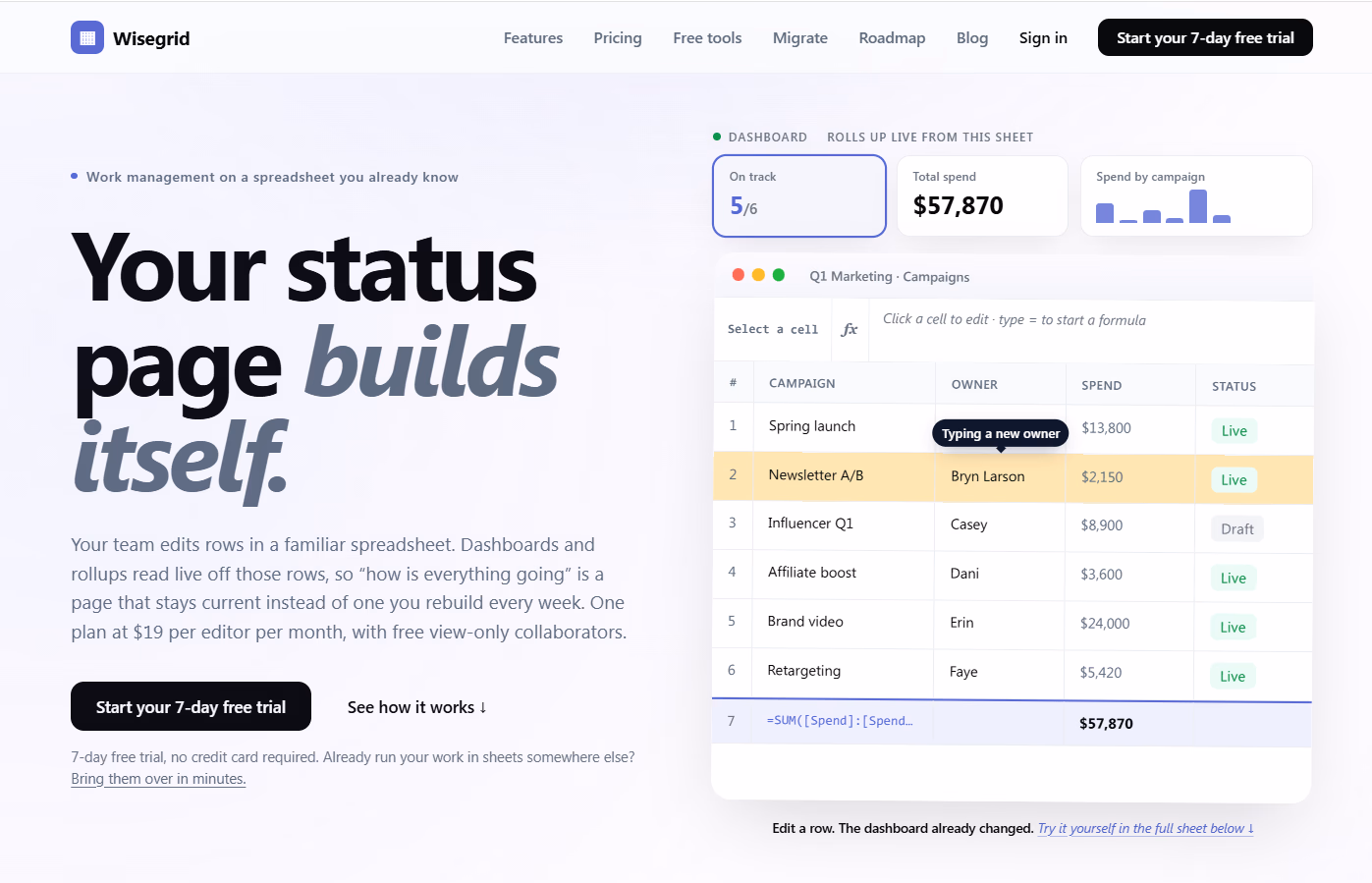 Wisegrid preview