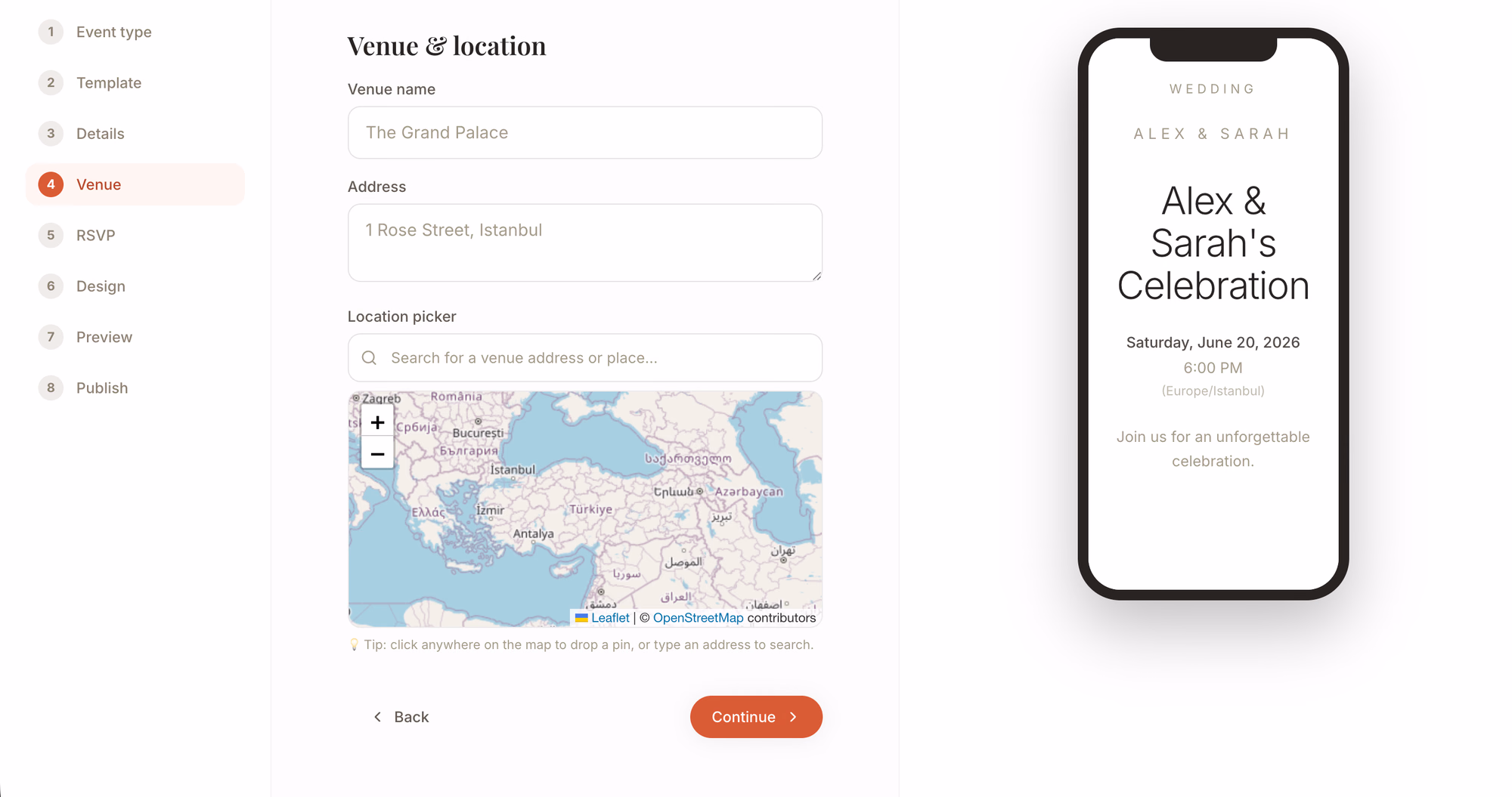 InviteVia — Create beautiful digital invitations preview